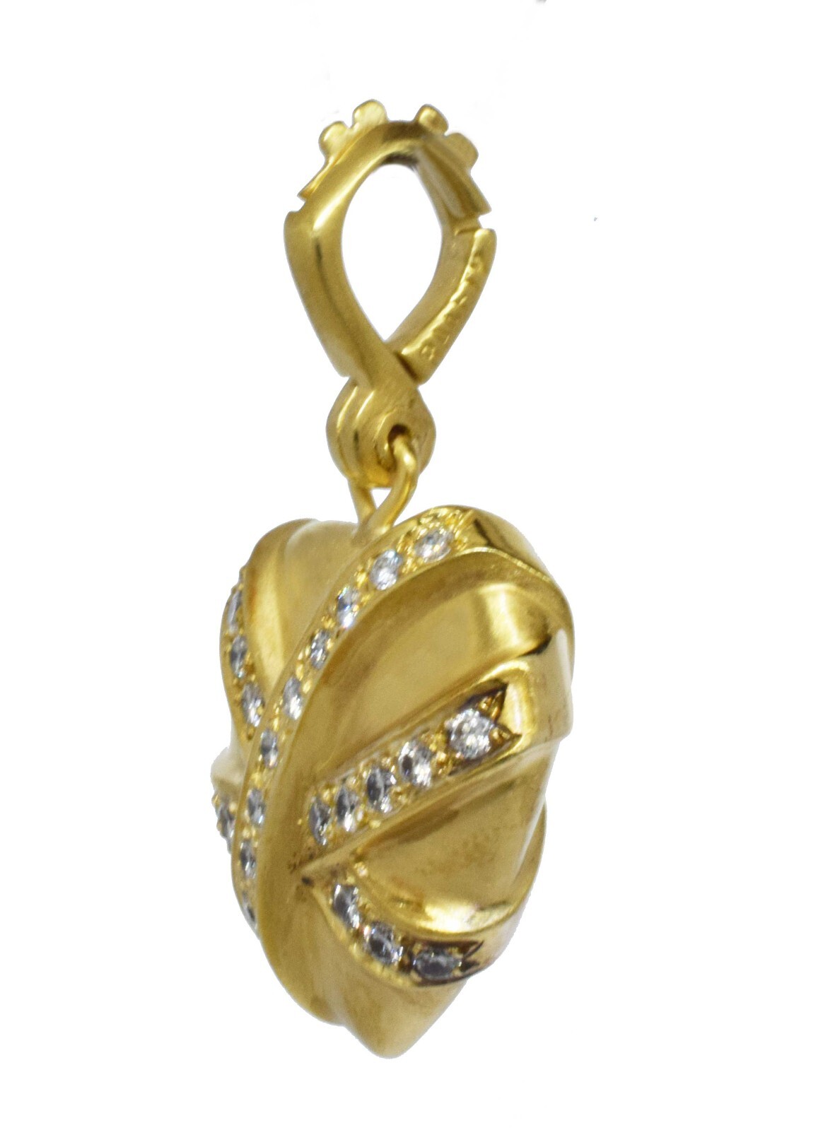 Raafiy 1.00 Ct Diamond & 14k Yellow Gold Puffed Ribbon Heart Pendant