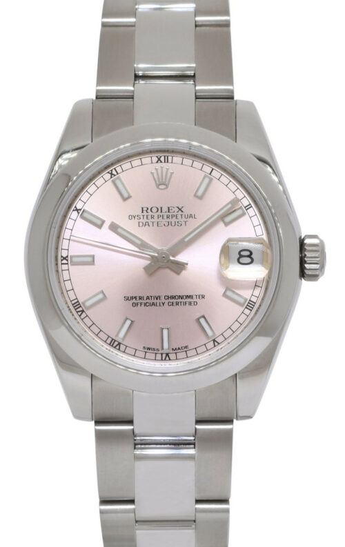 Rolex Datejust Steel Pink Dial Oyster Bracelet Ladies 31mm Watch +Card 178240 Rolex Datejust Steel Pink Dial Oyster Bracelet Ladies 31mm Watch +Card 178240