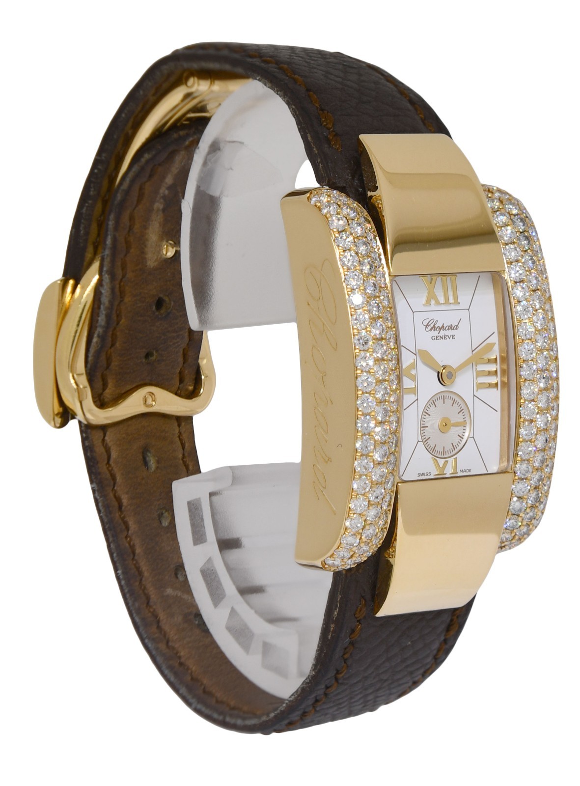 Chopard La Strada 18k Yellow Gold Diamond Ladies Quartz Watch Box/Papers 41/6823