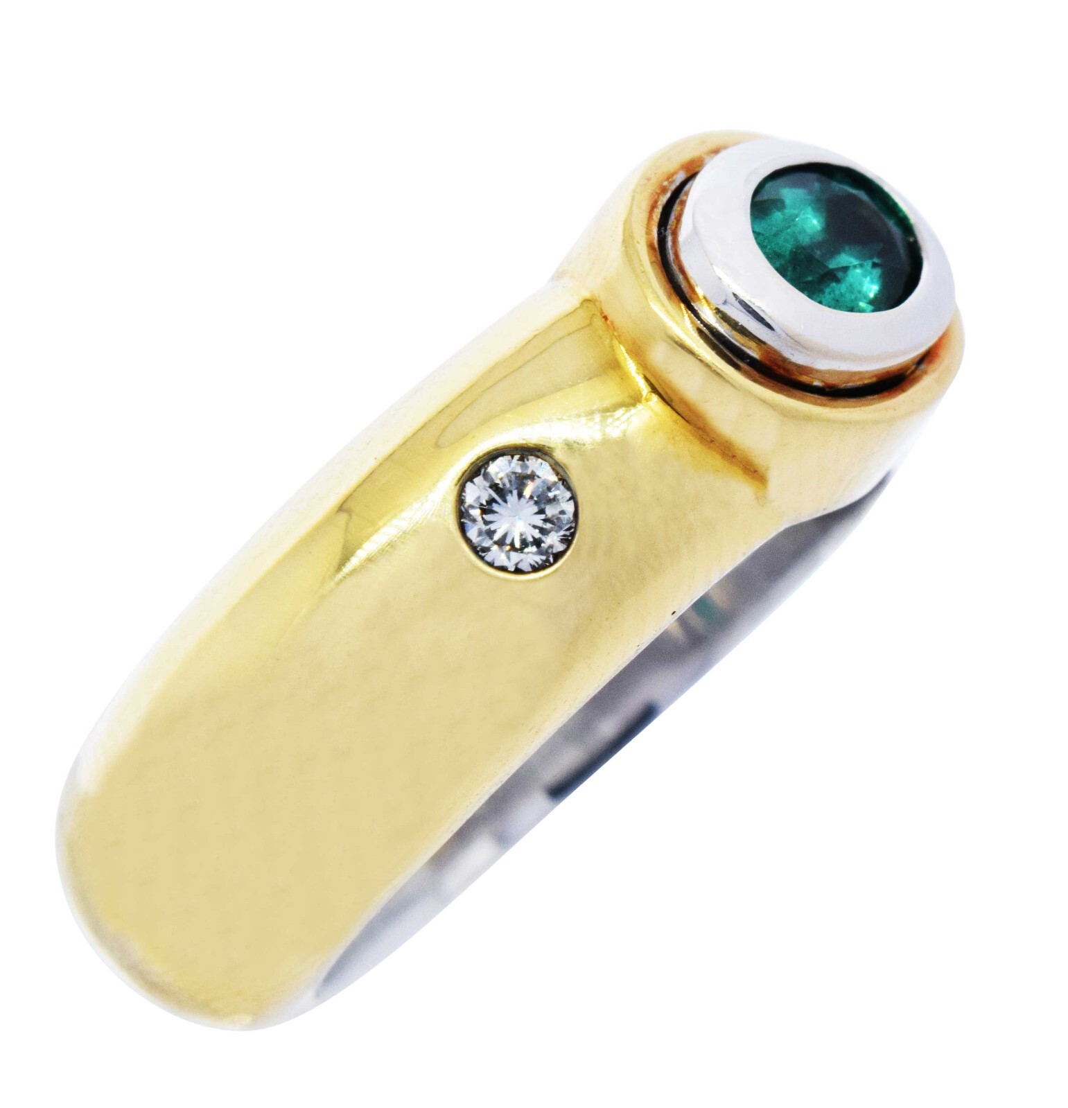 Ladies Ring 18k Two Tone Gold & Diamond