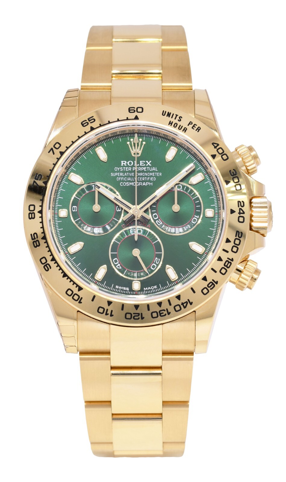 NOS Rolex Daytona Chronograph Yellow Gold Green Dial 40mm Watch B/P '22 116508 NOS Rolex Daytona Chronograph Yellow Gold Green Dial 40mm Watch B/P '22 116508