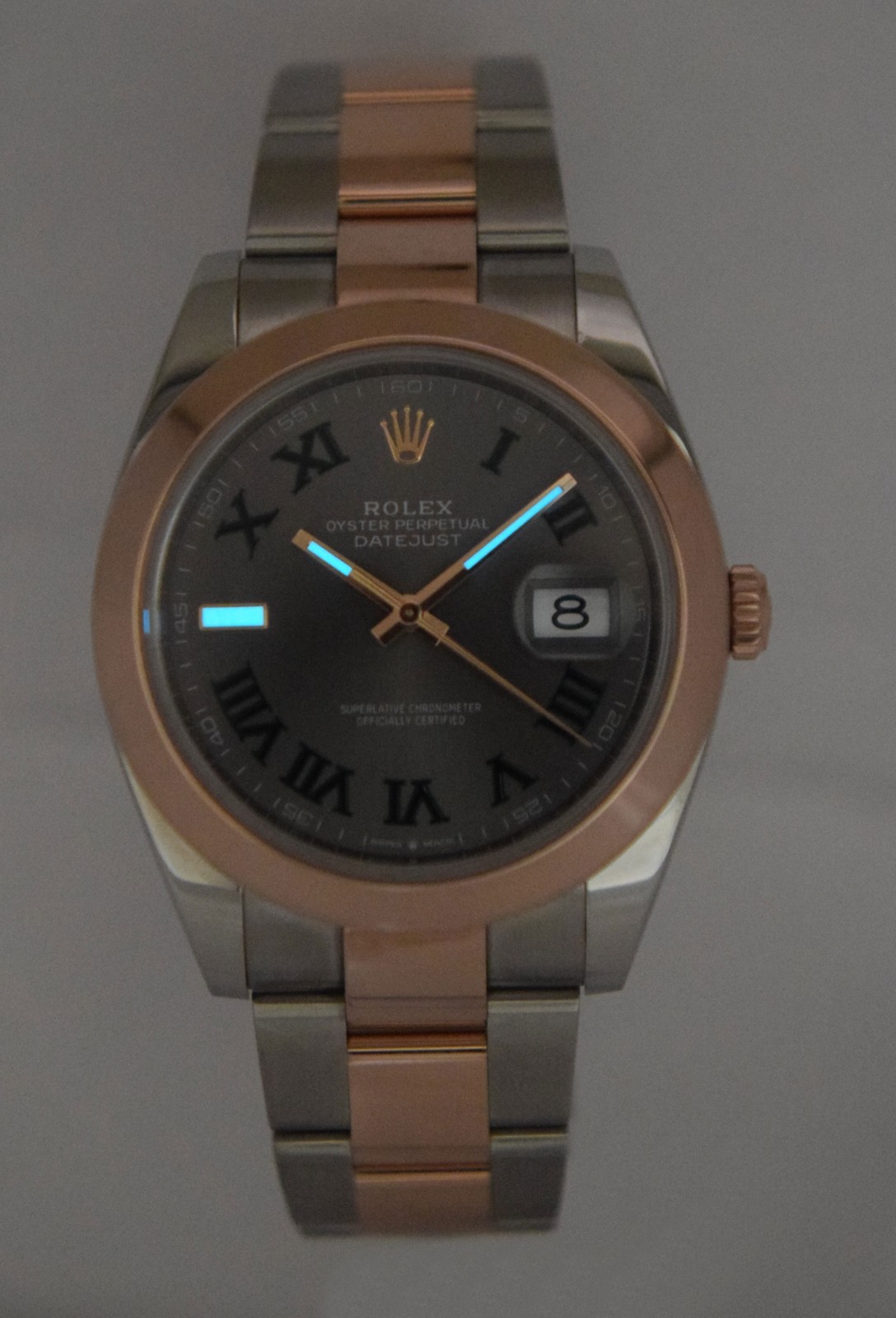 NOS Rolex Datejust 41 Steel / 18k RG Wimbledon Dial Oyster Watch B/P '24 126301
