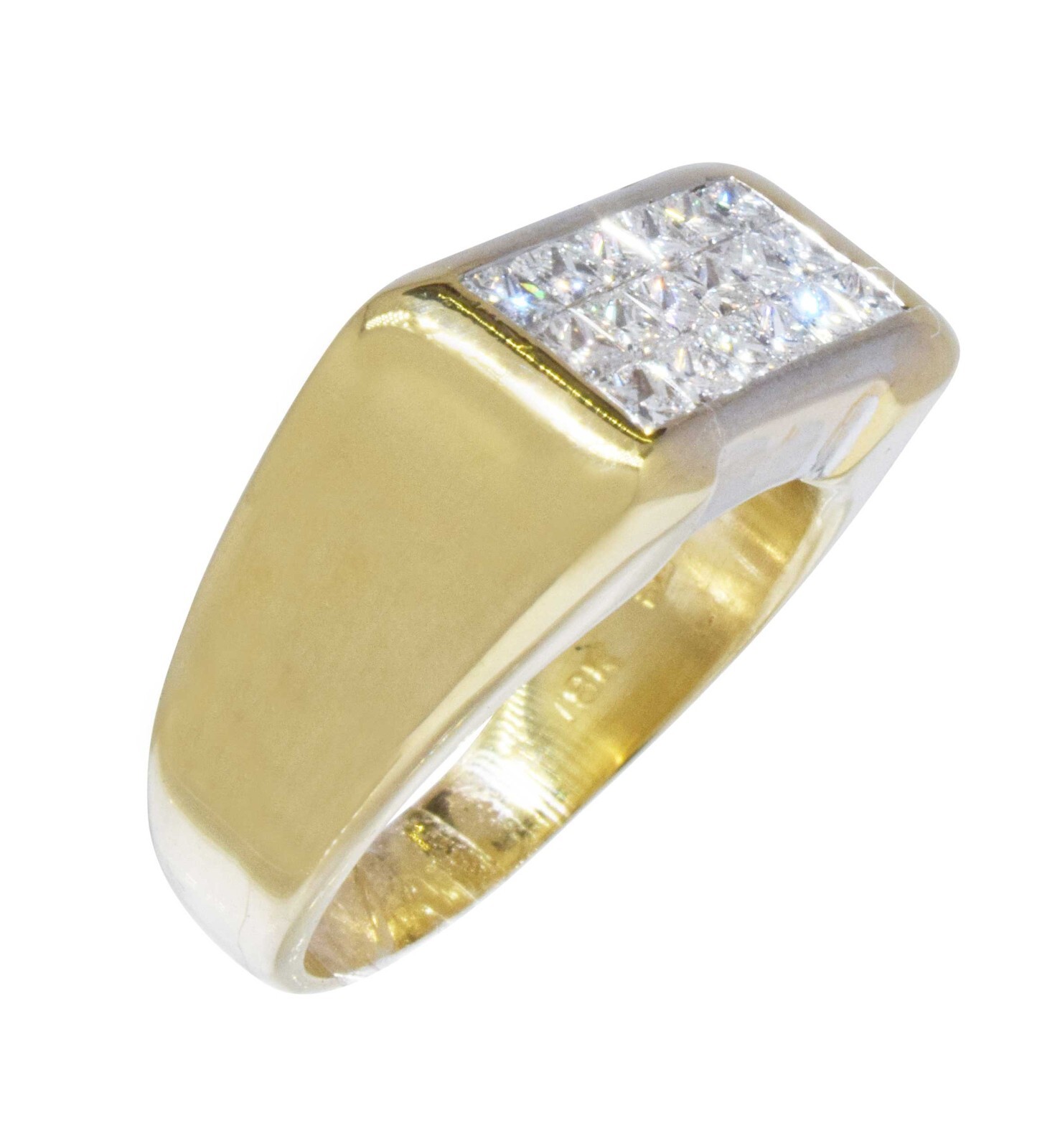 Ring Mens 18k Yellow Gold & 1.00 Carat Diamond 5.5