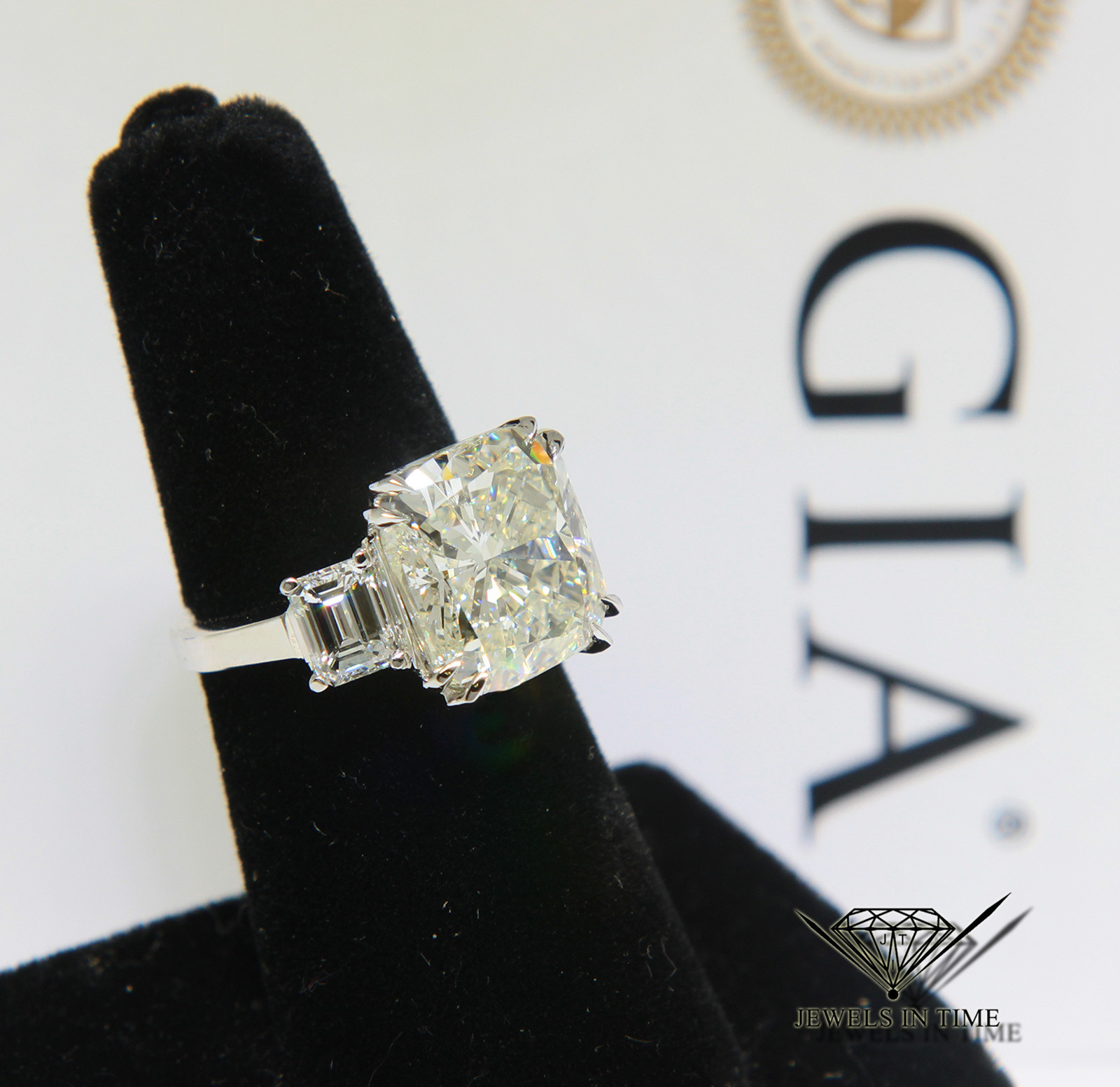 10.02 Carat Cushion shape Diamond Platinum Ring Size 5.25 GIA Certificate