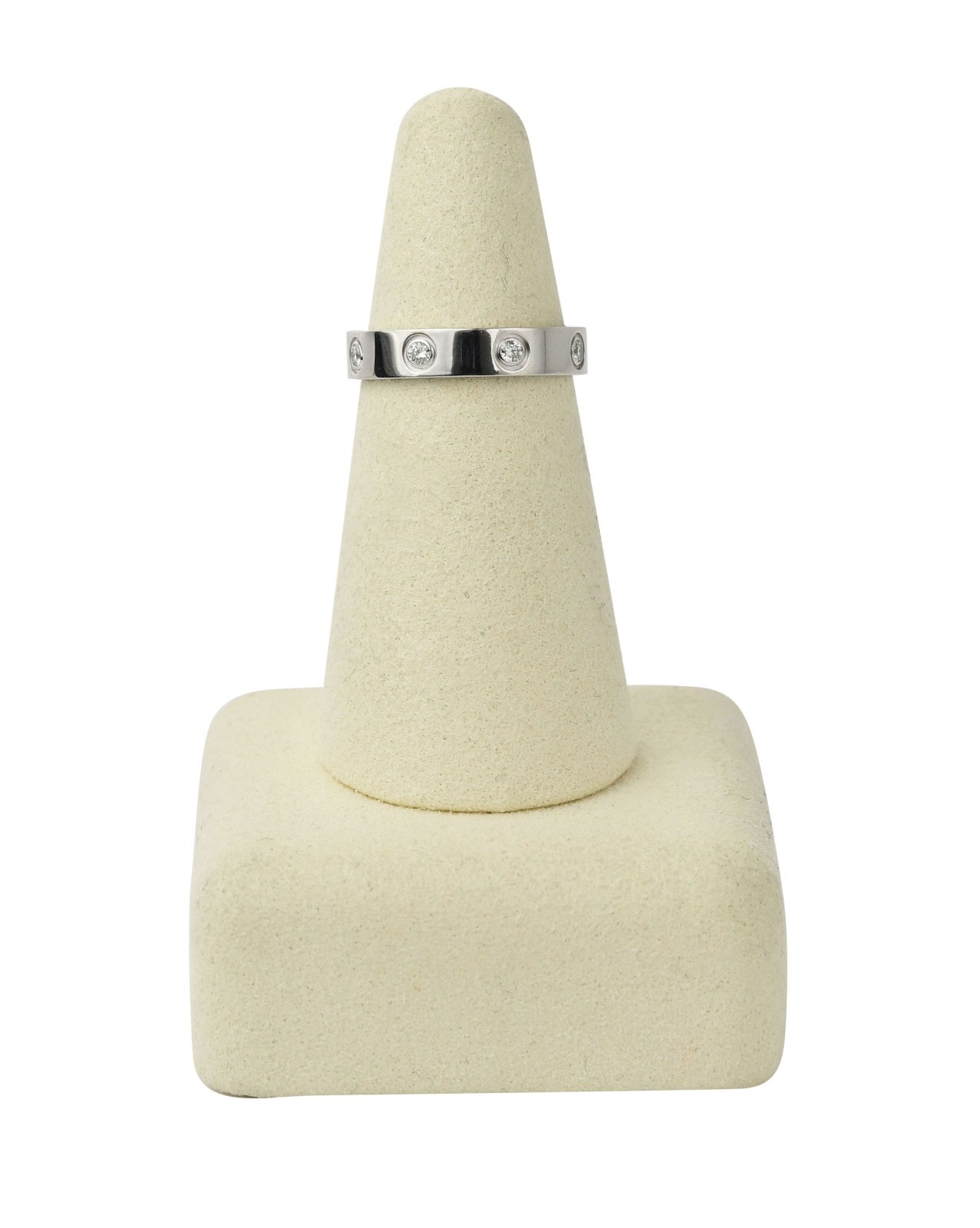 Cartier Love Ring 8 Diamonds 18k White Gold Small Band Size 51 B4050651 Cartier Love Ring 8 Diamonds 18k White Gold Small Band Size 51 B4050651