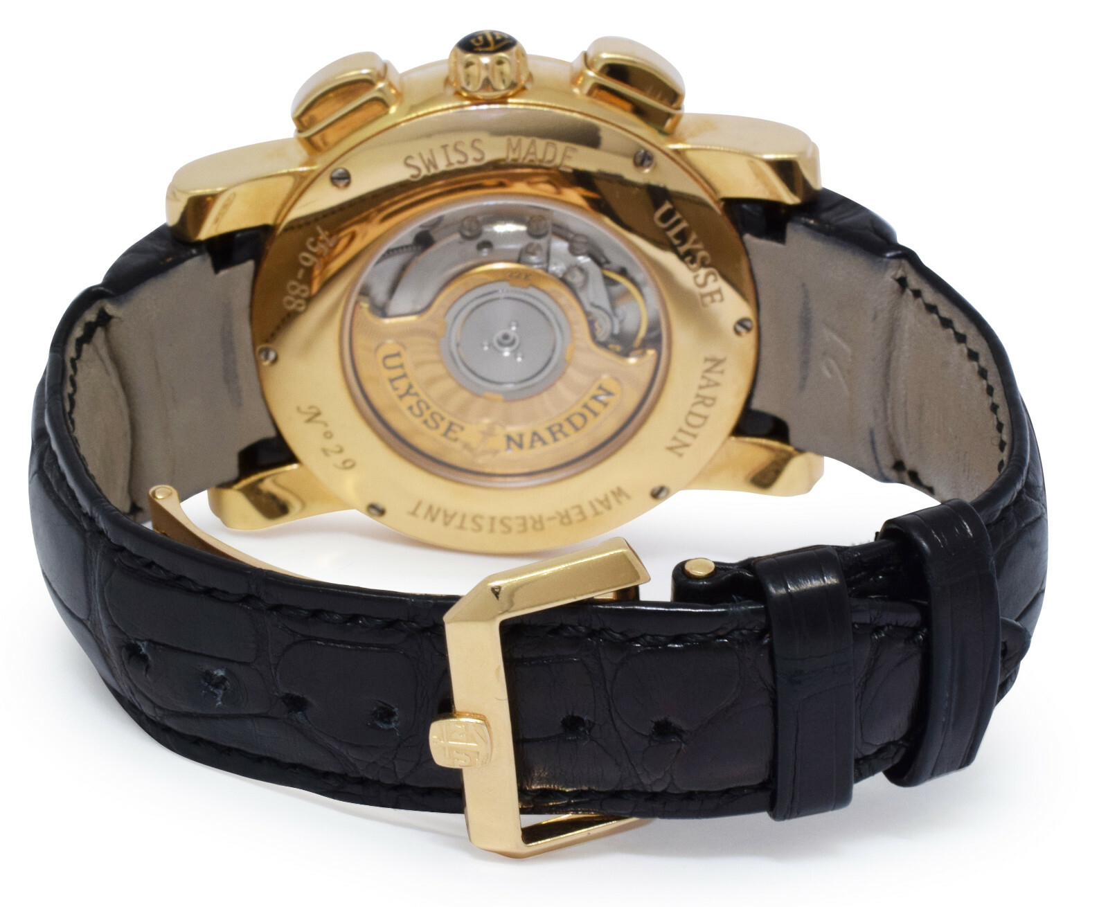 Ulysse Nardin Sonata Hourstricker 18k Rose Gold Black dial 42mm B/P 756-88