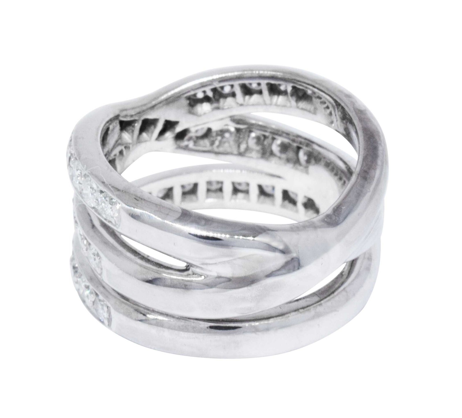 Ladies 18K White Gold Diamond Band 1.20ct  Size 6.25