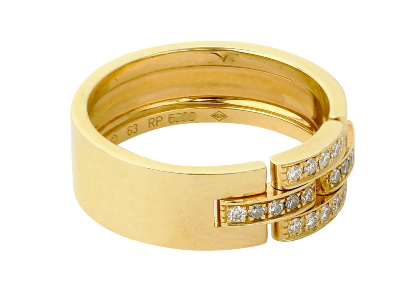 Cartier Maillon Panthere Ring Diamond 18k Yellow Gold Band Size 63 +Box B4081163