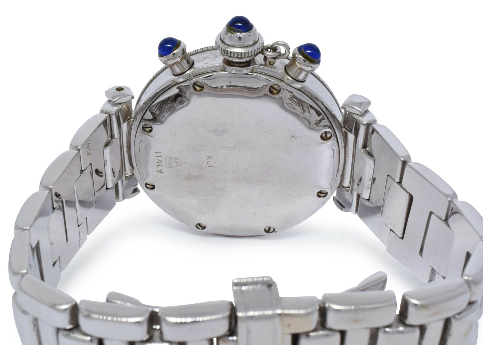 Geneve Chronograph 18k White Gold Italy Mens 38mm Quartz Watch