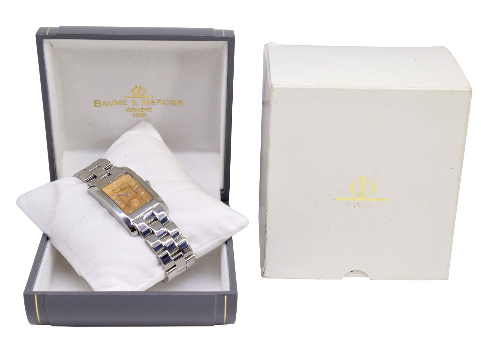 Baume & Mercier Hampton Stainless Steel Salmon Dial Ladies Quartz Watch MV045063