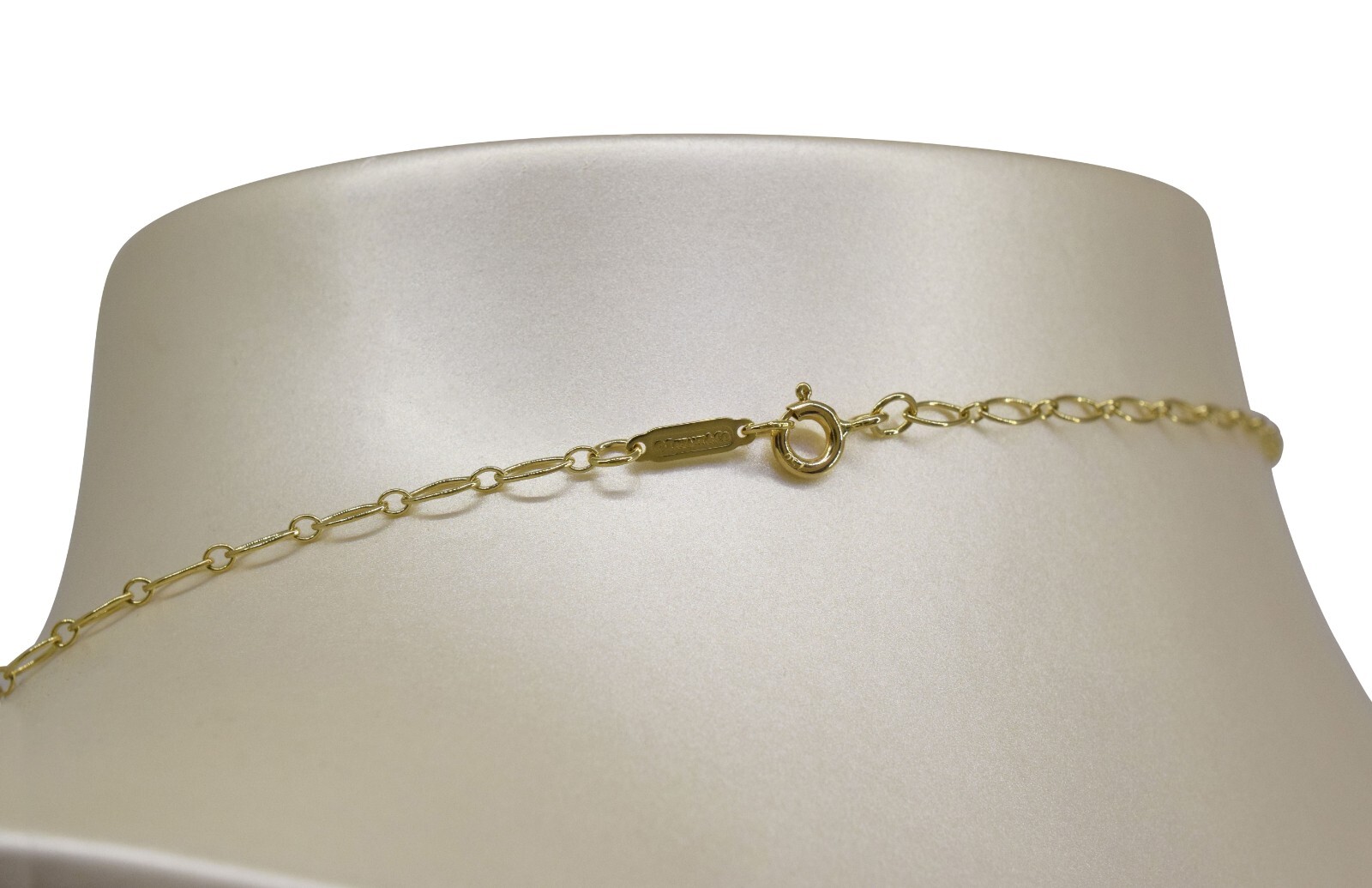 Tiffany & Co. Heart Key 18k Yellow Gold Pendant Long Chain Necklace 31"