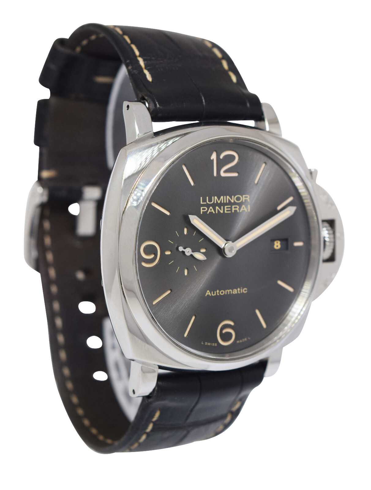 Panerai Luminor Due PAM 943 Steel Anthracite Grey Dial 45mm Watch +Box PAM00943