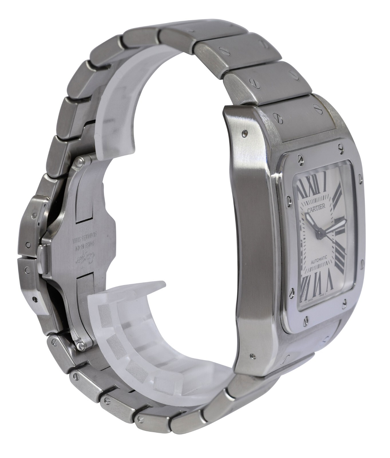 Cartier Santos 100 Large Steel Silver Dial Mens Automatic Watch W200737G 2656