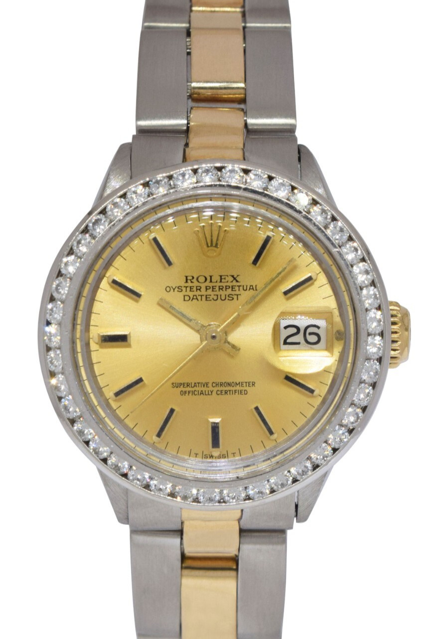 Rolex Vintage Datejust Yellow Gold/Steel Diamond Bezel Ladies 26mm Watch 6517 Rolex Vintage Datejust Yellow Gold/Steel Diamond Bezel Ladies 26mm Watch 6517