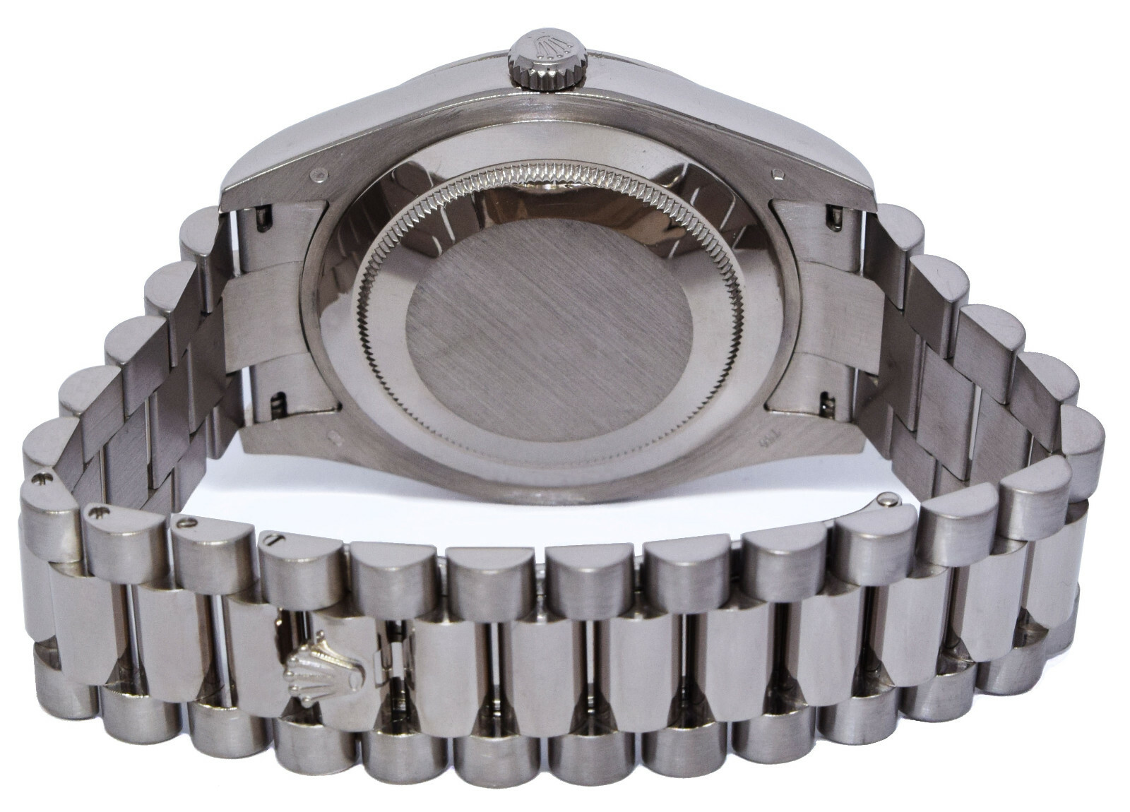 Rolex Day-Date II President 18k WG Silver Diamond Dial 41mm Watch B/P 218239