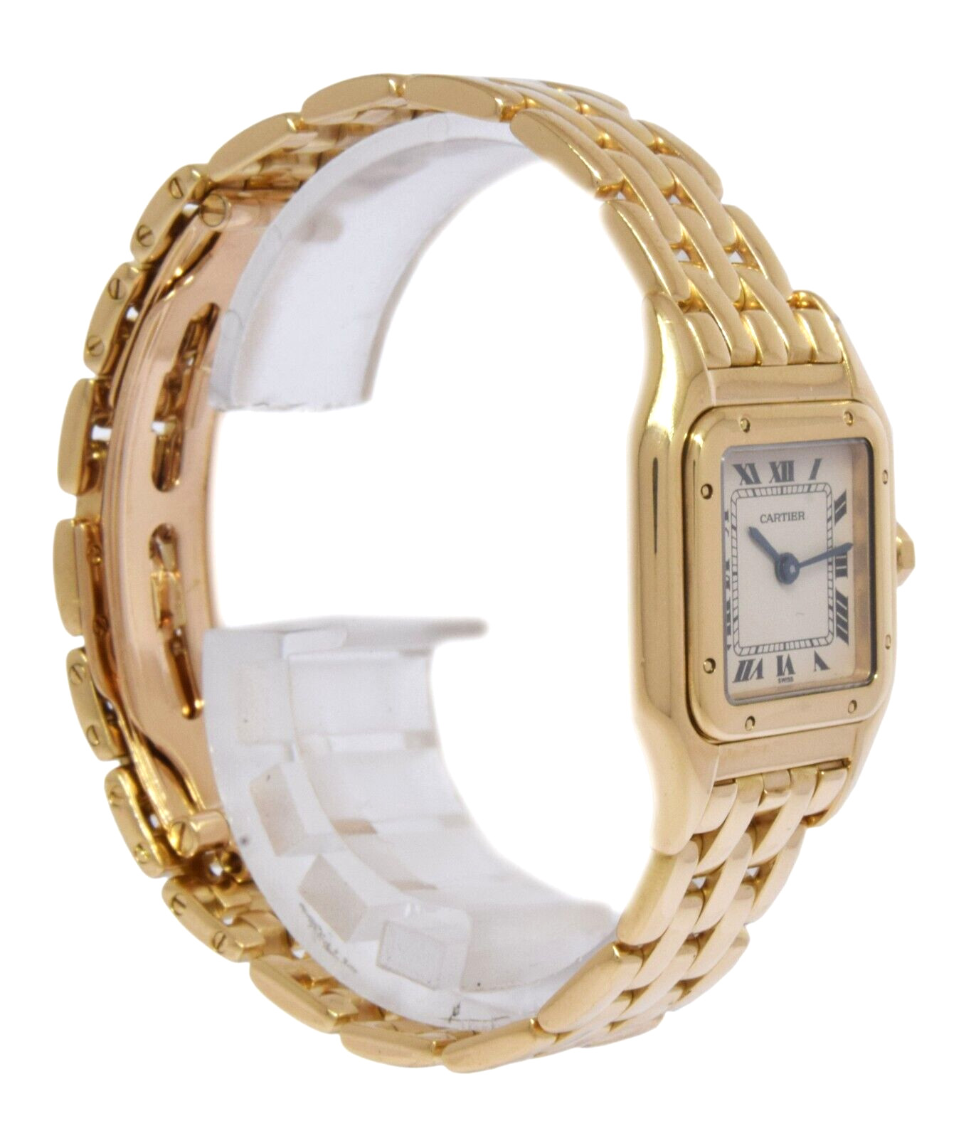 Cartier Panthere Small 18k Yellow Gold Silver Dial Ladies 22mm Quartz Watch