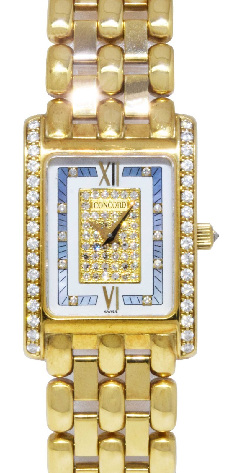 Concord Veneto 18k YG White MOP Diamond Dial Ladies 19 Quartz Watch BP 51-25-665 Concord Veneto 18k YG White MOP Diamond Dial Ladies 19 Quartz Watch BP 51-25-665