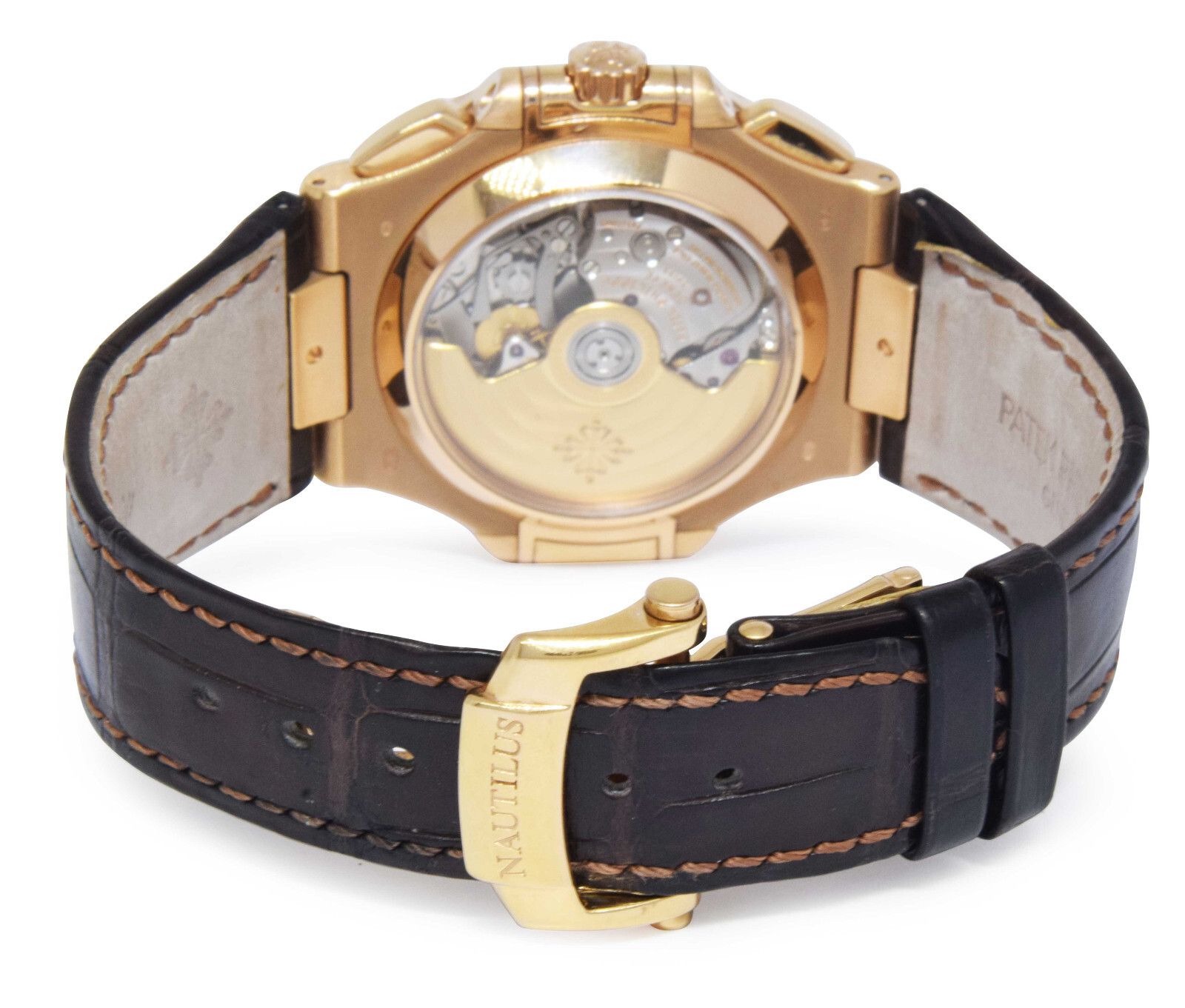Patek Philippe 5980 Nautilus Chronograph 18k Re Gold Chocolate B/Ps '10 5980R