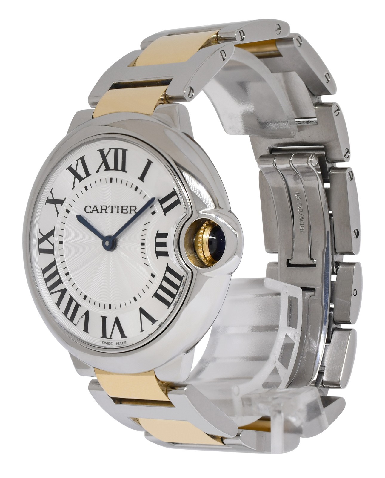 Cartier Ballon Bleu 36mm 18k Yellow Gold/Steel Quartz Watch W69008Z3 3005