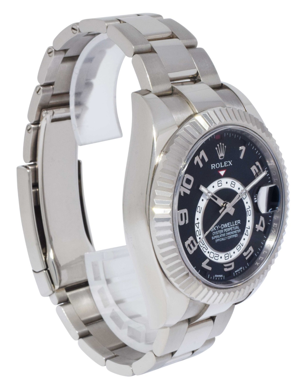 Rolex Sky-Dweller 42 GMT 18k White Gold Black Arabic Dial Mens Watch B/P 326939 Rolex Sky-Dweller 42 GMT 18k White Gold Black Arabic Dial Mens Watch B/P 326939