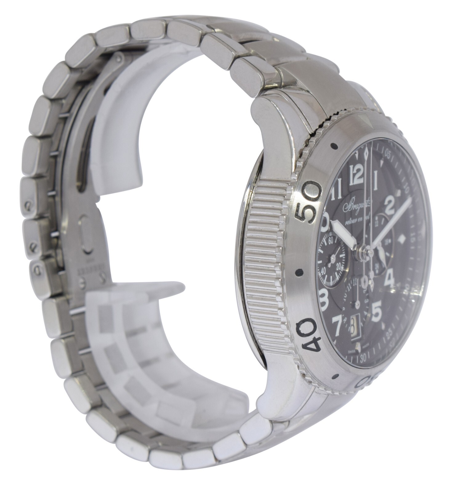 Breguet Type XXI Transatlantique Flyback Chronograph Steel Mens 43mm Watch 3810