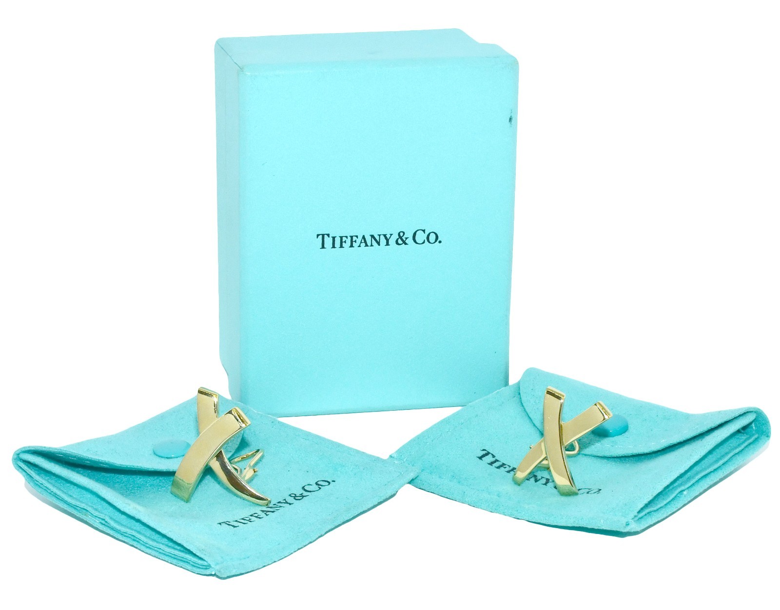 Tiffany & Co Paloma Picasso Graffiti 18k Yellow Gold X Earrings Size Large