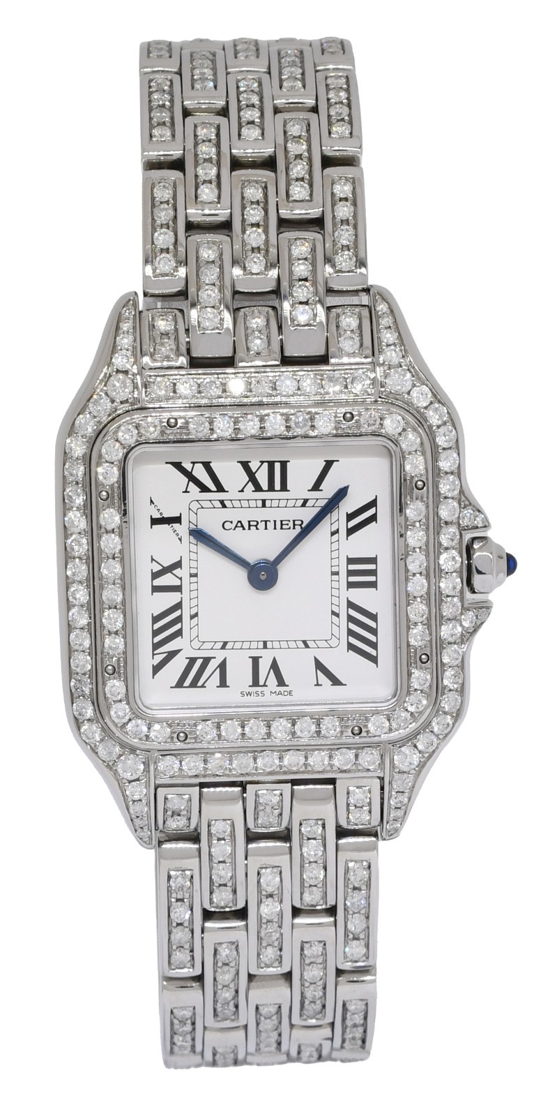 Cartier Panthere Medium Steel & Pave Diamond Quartz Watch WSPN0007 +CARD 4016