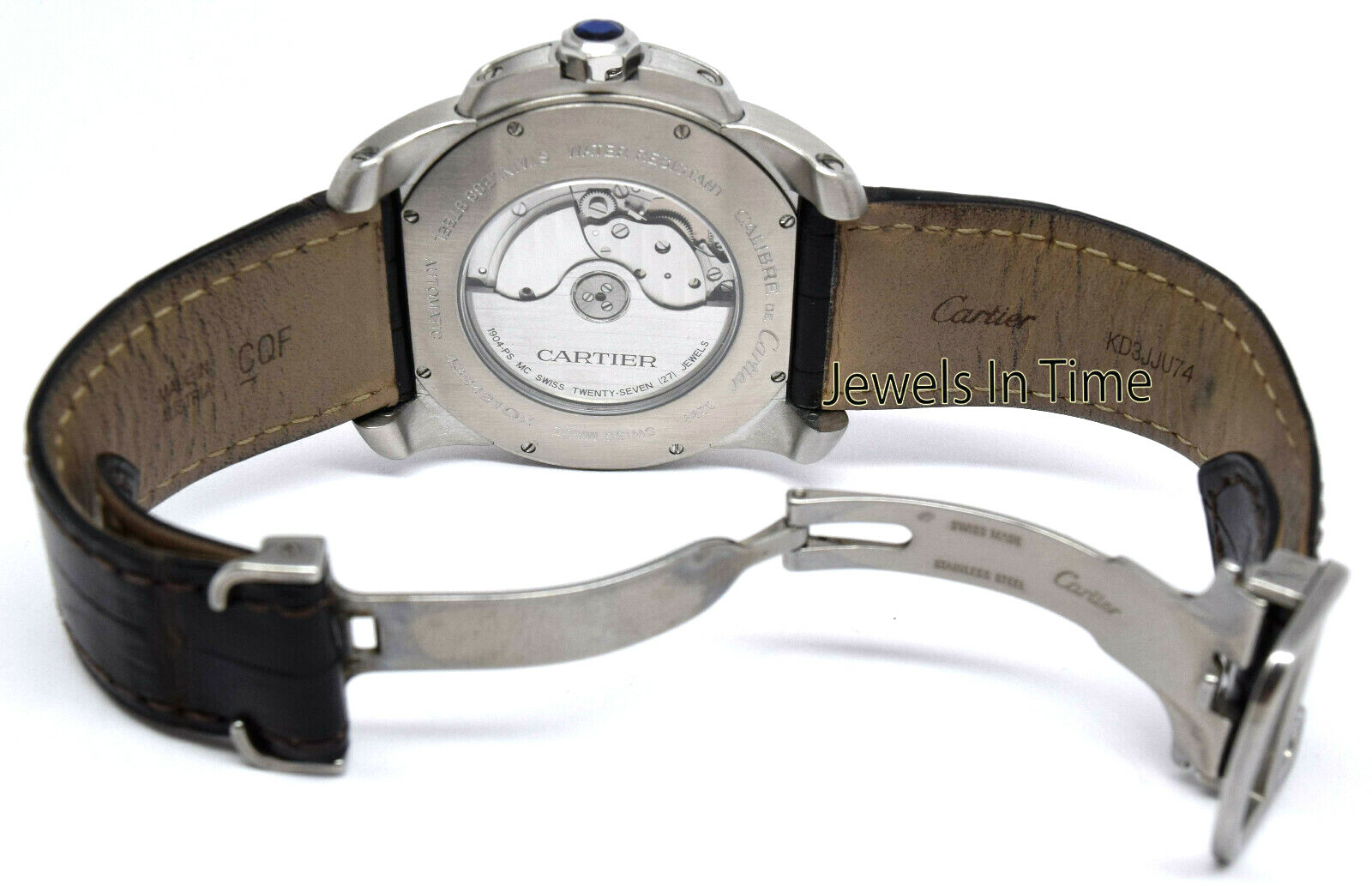 Cartier Calibre Steel & 18k Rose Gold Silver Dial 42mm Watch W7100039 3299