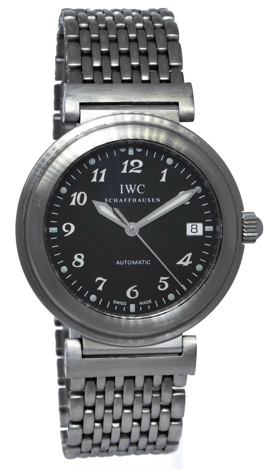IWC Da Vinci Date Steel Black Dial Mens 37mm Automatic Watch Box/Papers 3528