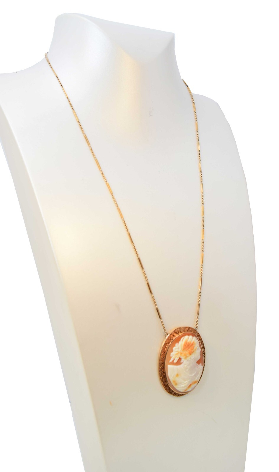 Ladies Cameo Necklace 14k & 10K Yellow Gold