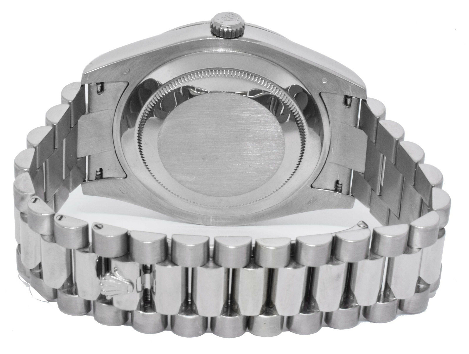 Rolex Day-Date II President 18k White Gold Black Roman 41mm Watch B/P '13 218239