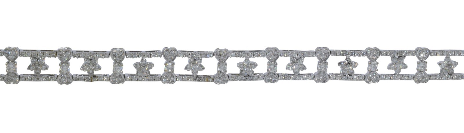 5.50 Ct Diamond 18k White Gold Flower Tennis Bracelet 7"
