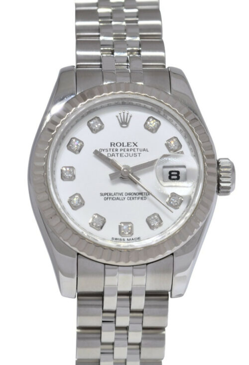 Rolex Datejust Steel/18k Gold Bezel White Diamond Dial 26mm Watch G 179174 Rolex Datejust Steel/18k Gold Bezel White Diamond Dial 26mm Watch G 179174
