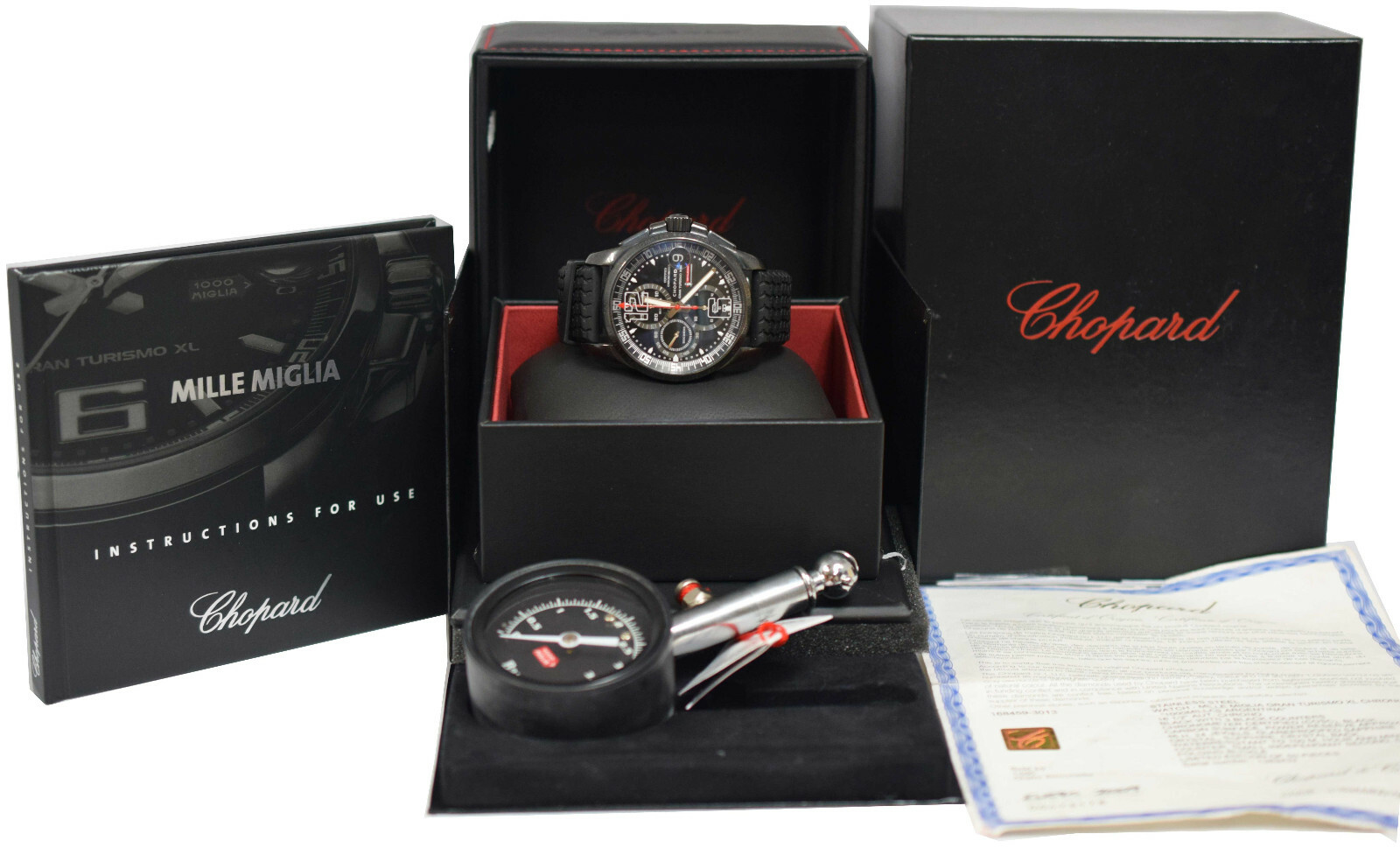 Chopard Mille Miglia GT XL Chrono Black DLC Steel Mens 44 Watch B/P 16/8459-3013