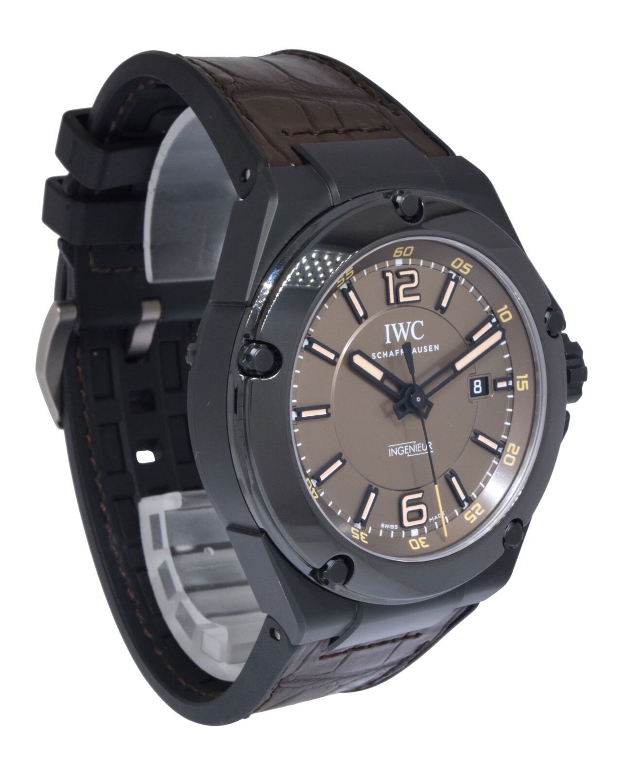 IWC Ingenieur AMG Black Series 3225 Ceramic Brown Dial Mens 46mm Watch IW322504