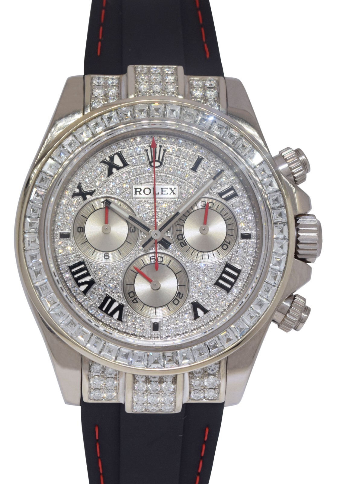 Rolex Daytona Chronograph 18k White Gold & Diamonds 40mm Watch Z 116519
