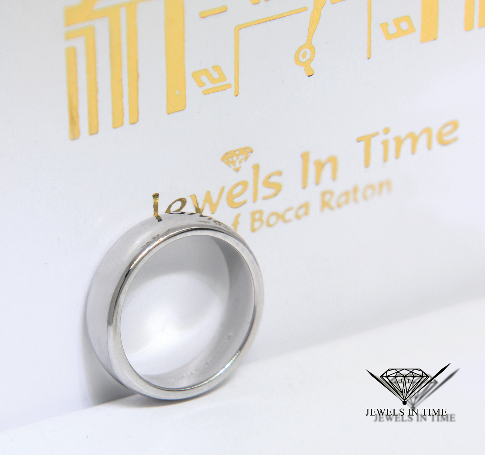 Tiffany & Co. Platinum 6mm Wedding Band Ring Size 7.75