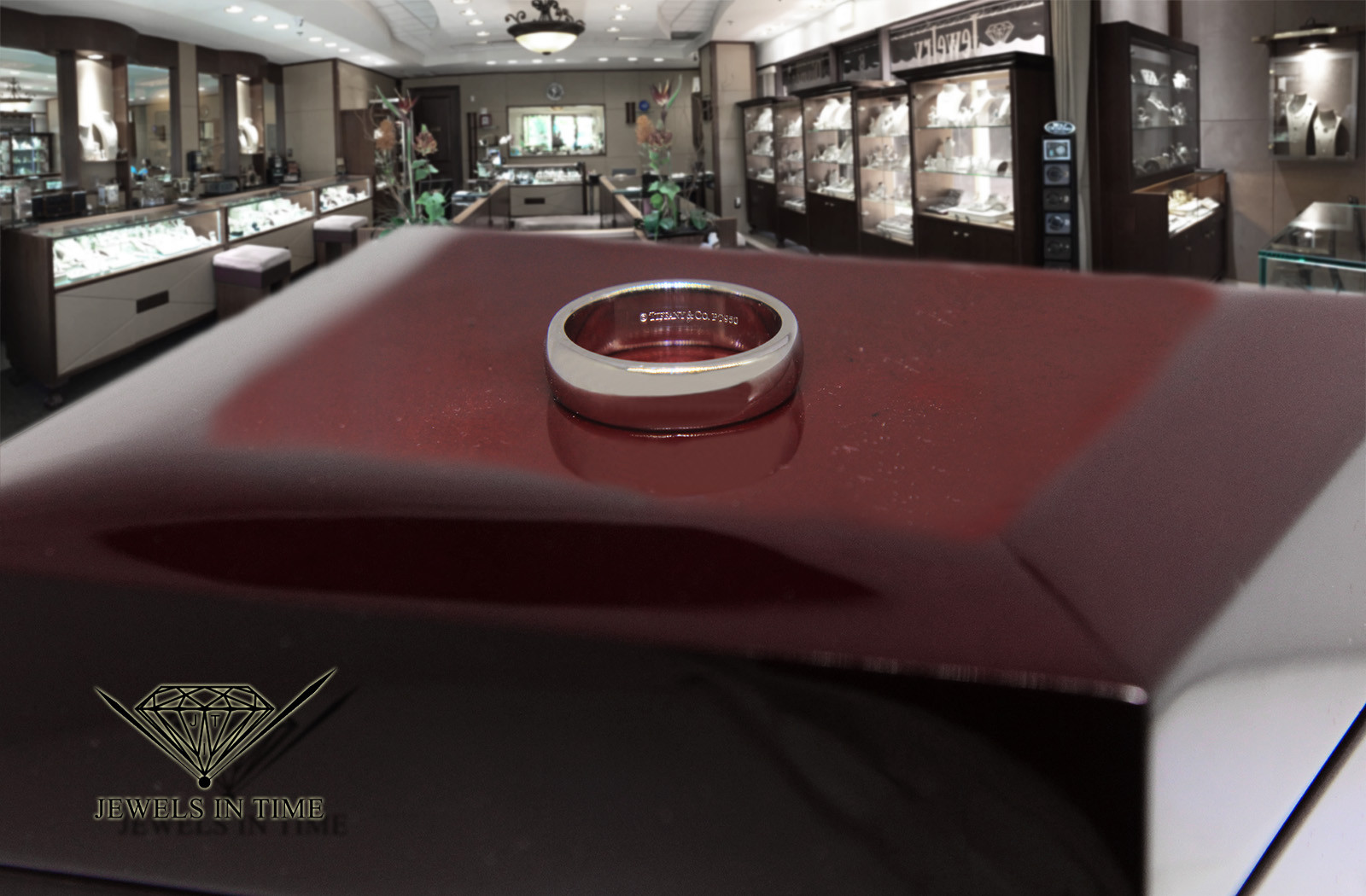 Tiffany & Co. Platinum 6mm Wedding Band Ring Size 7.75
