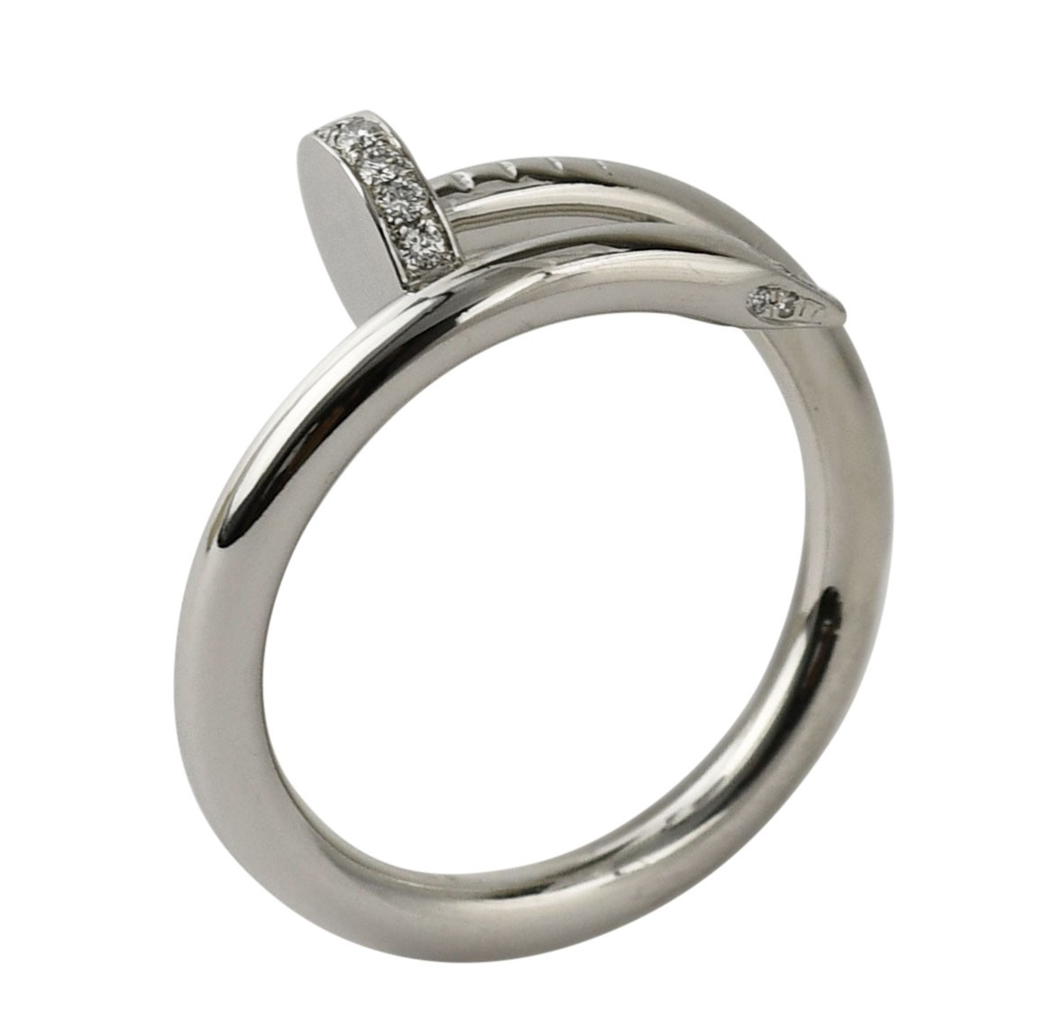 Cartier Juste Un Clou Ring 18k White Gold Diamond Nail Size 58 B/P '13 B4092758 Cartier Juste Un Clou Ring 18k White Gold Diamond Nail Size 58 B/P '13 B4092758