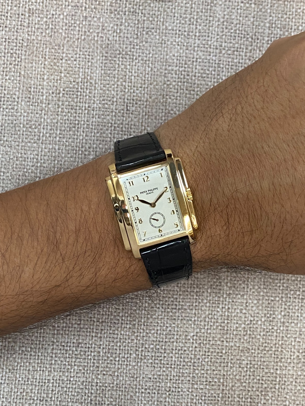 Patek Philippe Gondolo 5024 18k Yellow Gold Silver Dial Mens Manual Watch 5024J
