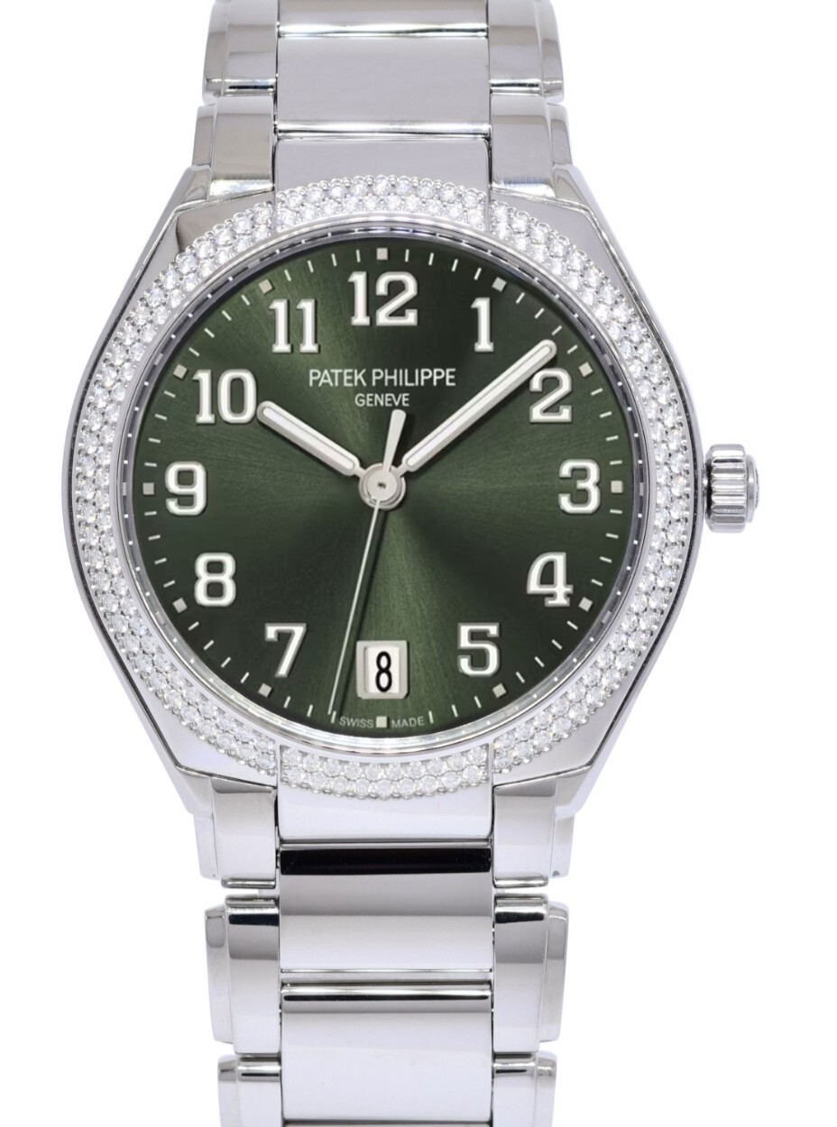 Patek Philippe Twenty~4 Steel & Diamond Olive Green Ladies Watch 7300/1200A-011