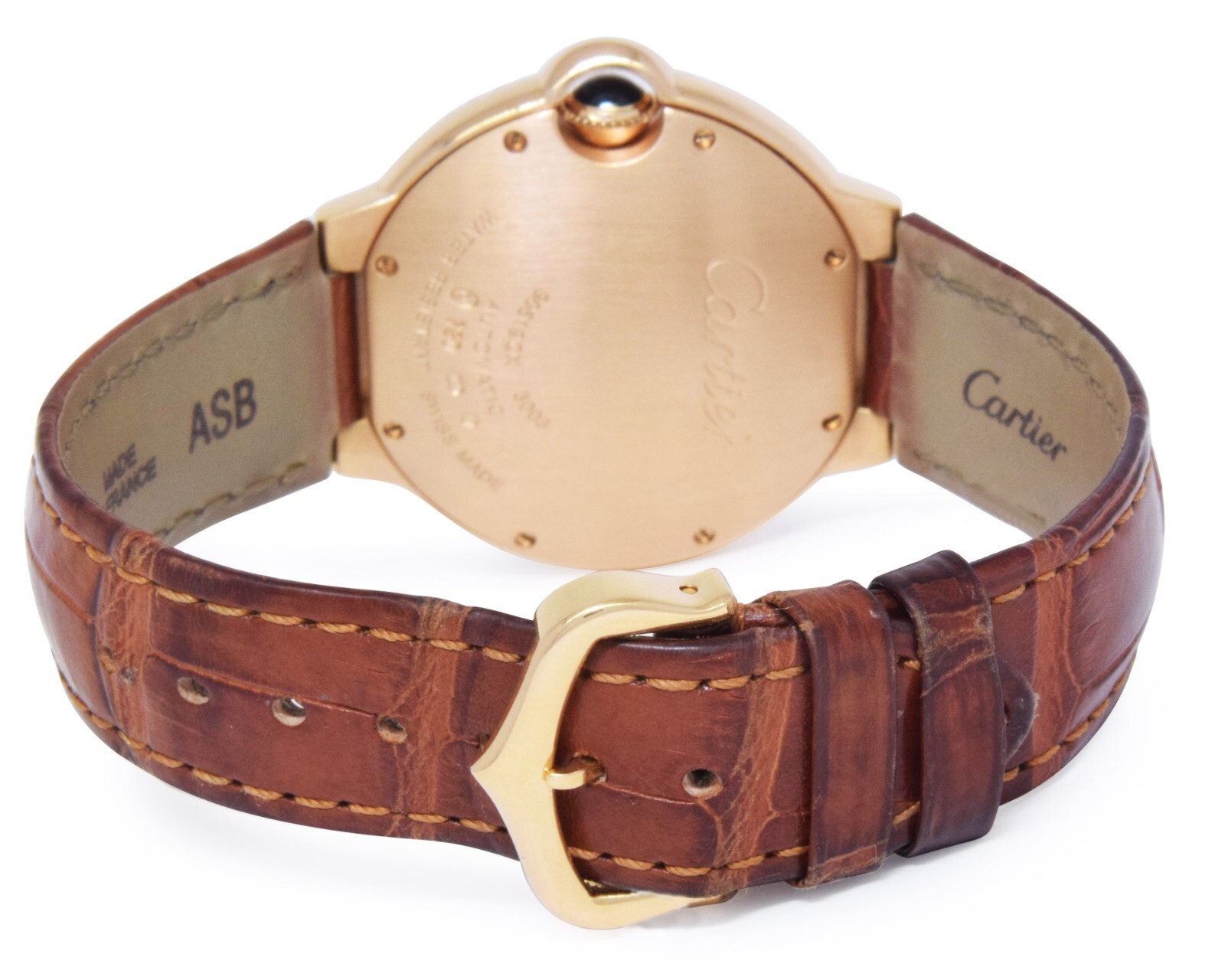 Cartier Ballon Bleu 18k Rose Gold & Diamond 36mm Automatic Watch 3003
