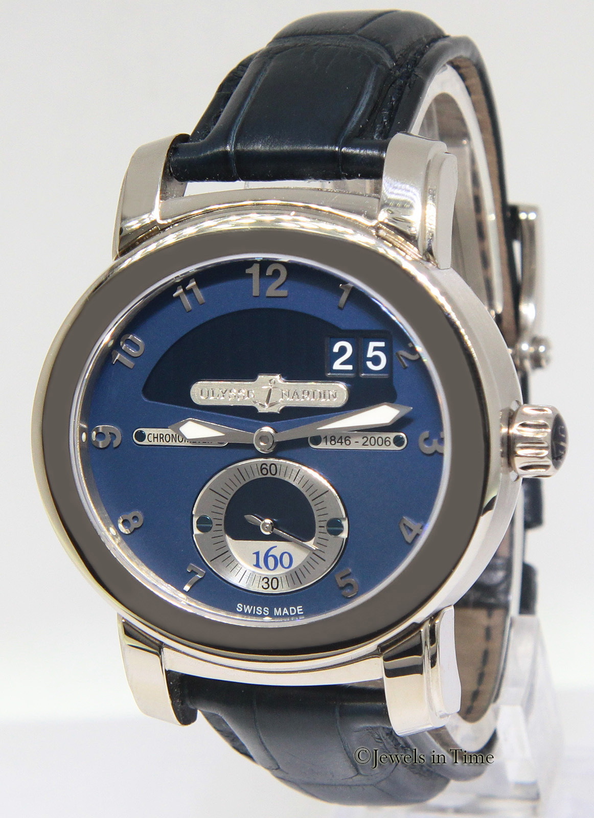 Ulysse Nardin 160th Anniversary 18k White Gold Mens Watch 1600-100 Box/Papers