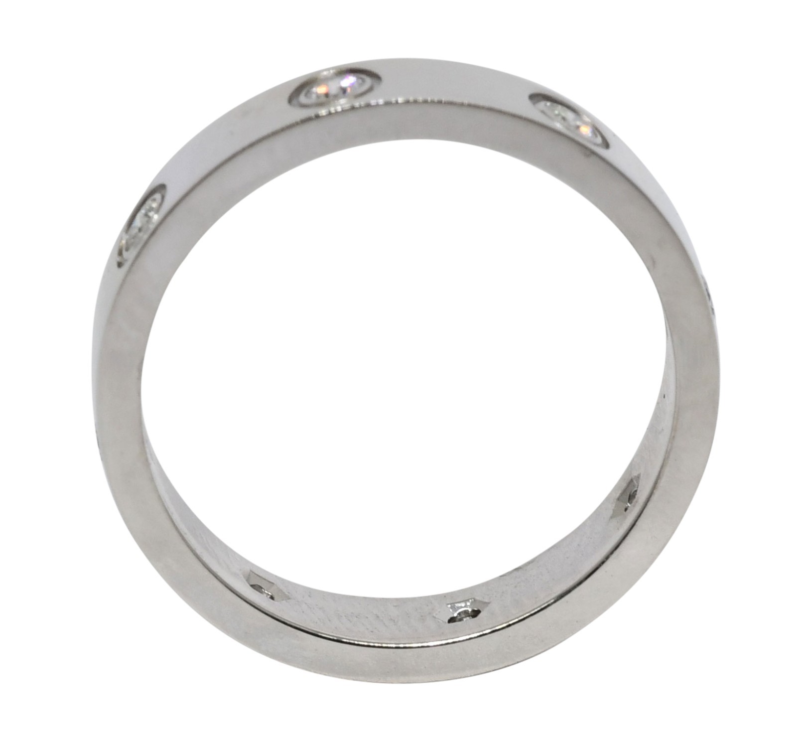 Cartier Love Ring 8 Diamonds 18k White Gold Small Band Size 51 B4050651 Cartier Love Ring 8 Diamonds 18k White Gold Small Band Size 51 B4050651