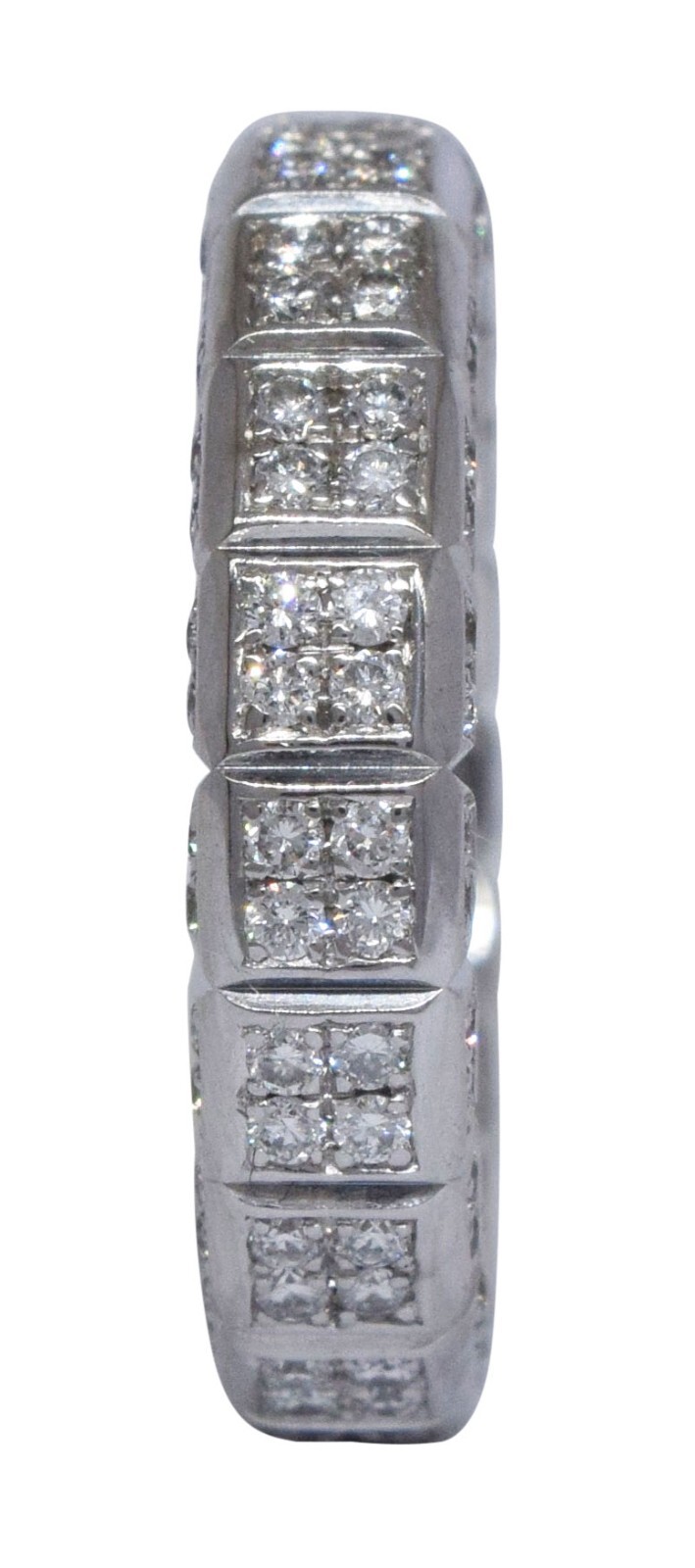 Chopard Ice Cube 18k White Gold Micro-Pave 1.52ct Diamond Ring Size 5.25