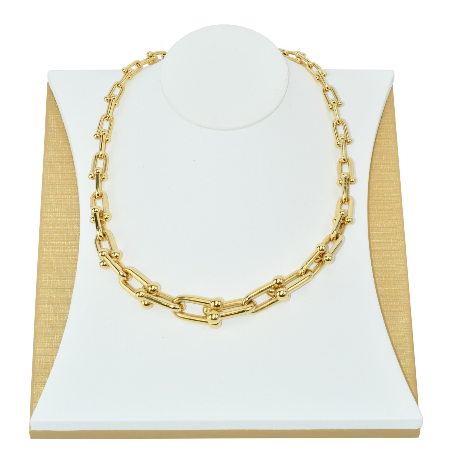 Tiffany & Co. HardWear 18k Yellow Gold Graduated Link Necklace Box 60153063