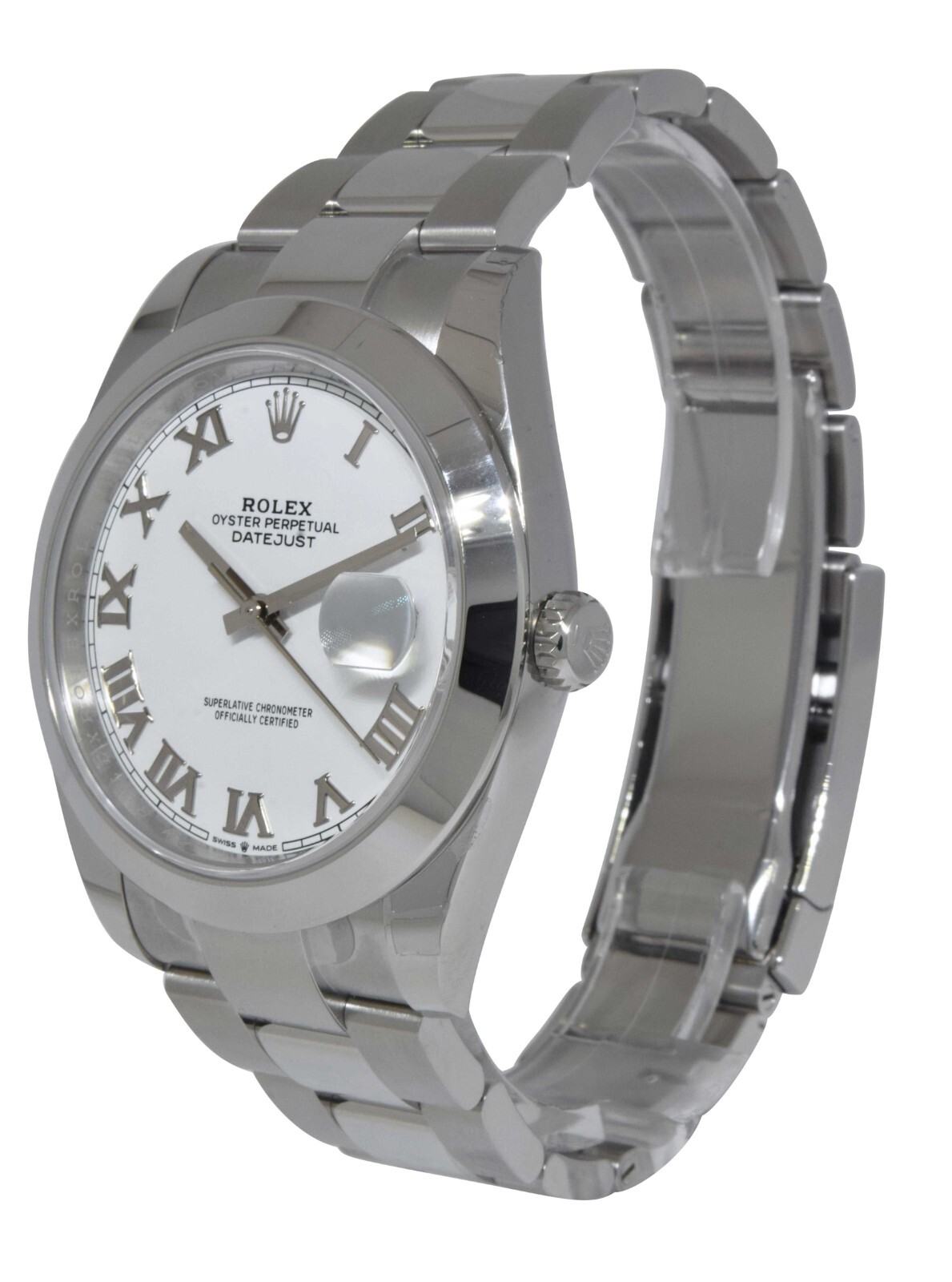 NEW Rolex Datejust 41 Steel White Dial Oyster Bracelet Mens Watch B/P '22 126300