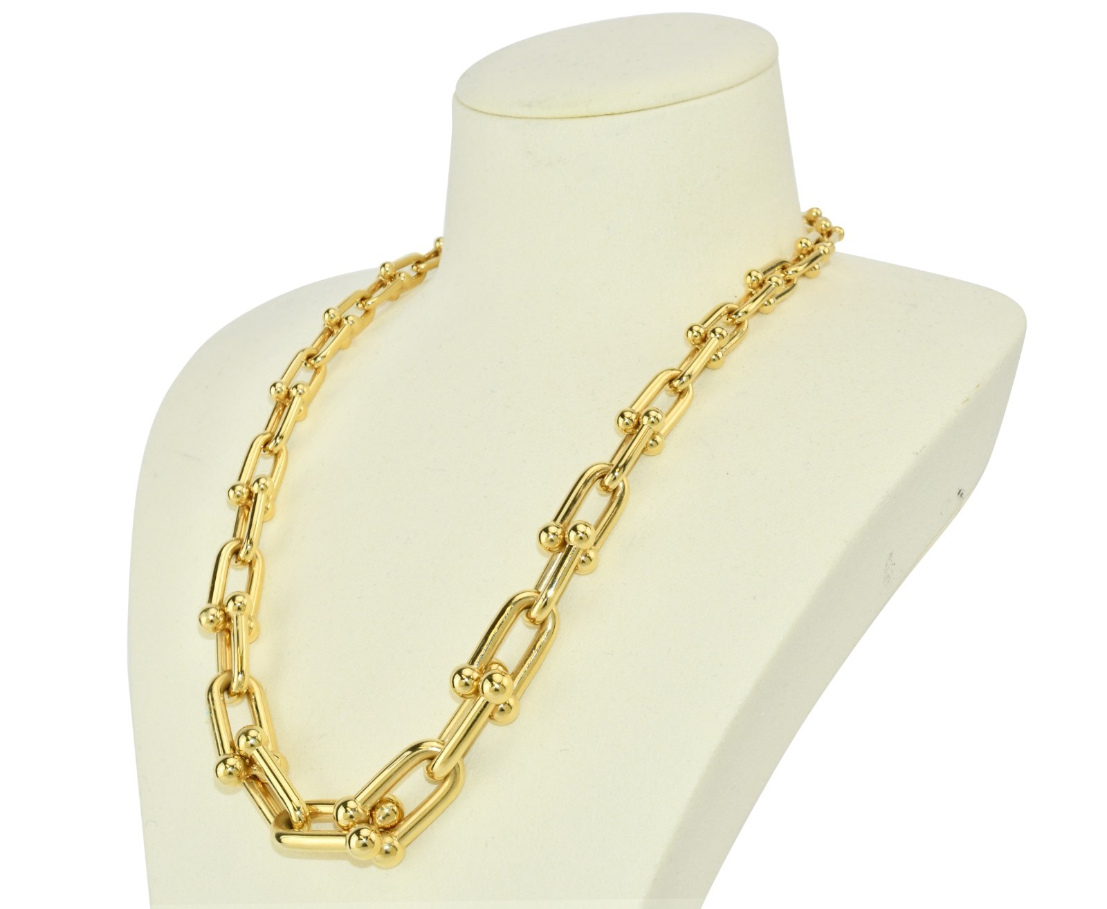 Tiffany & Co. HardWear 18k Yellow Gold Graduated Link Necklace Box 60153063