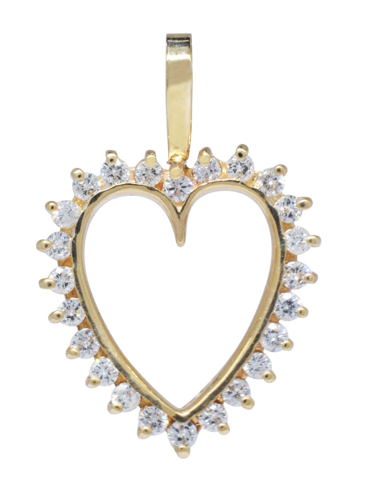 Ladies 14k Yellow Gold & Diamond Heart Pendant