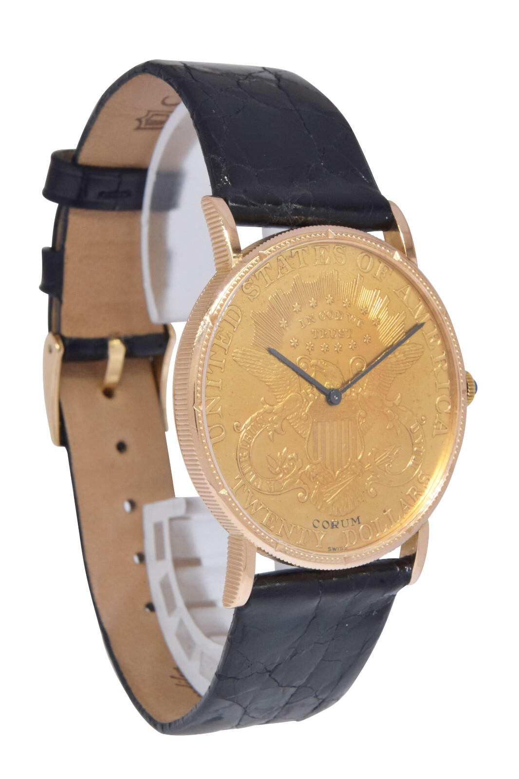 CORUM $20 US Coin Double Eagle 22k Yellow Gold Mens 34.5mm Manual Watch 1879